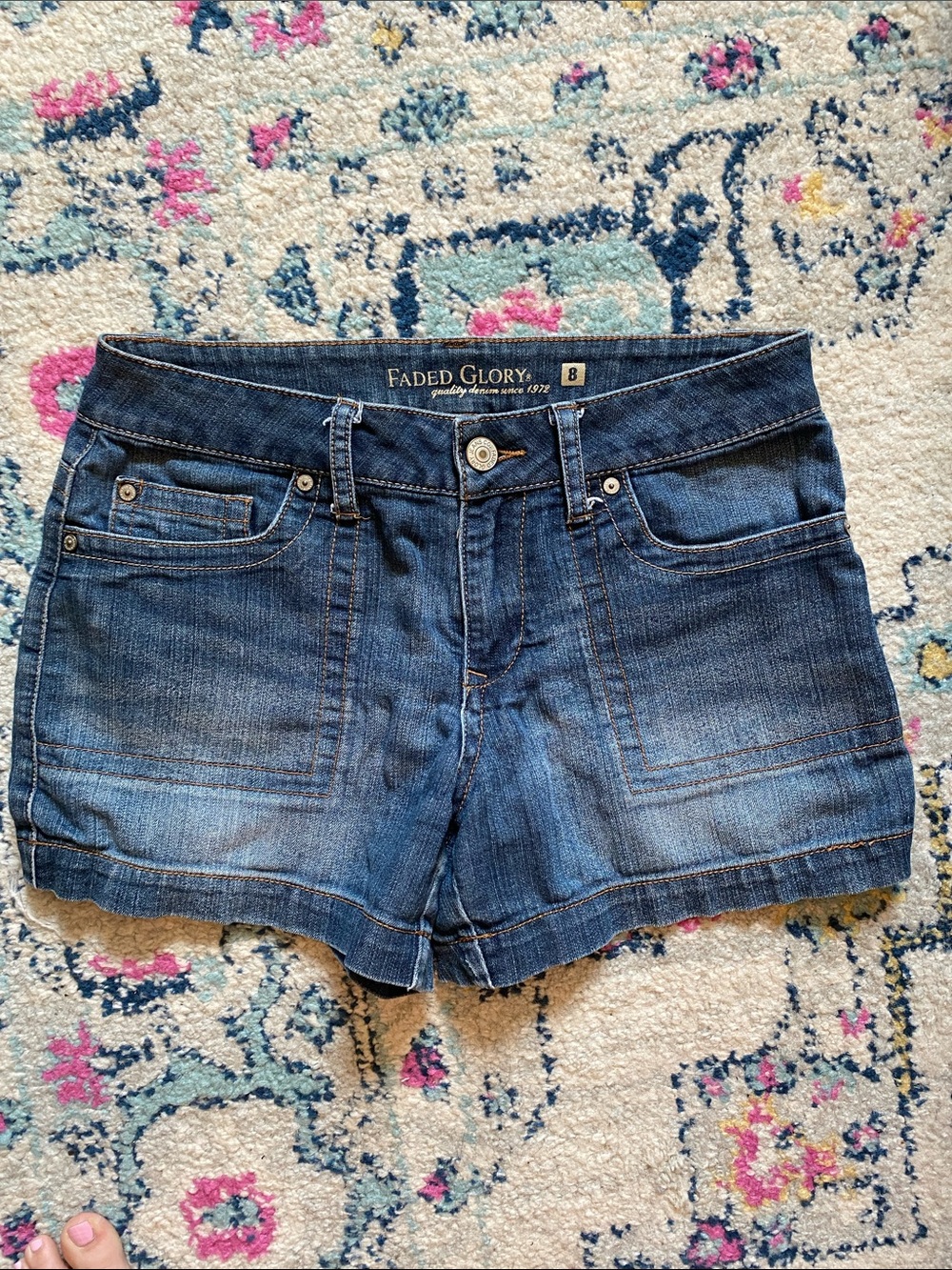 Faded Glory Medium Wash Denim Jean Shorts